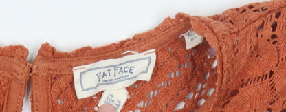 Womens UK Size 14 Fat Face Orange Basic Blouse