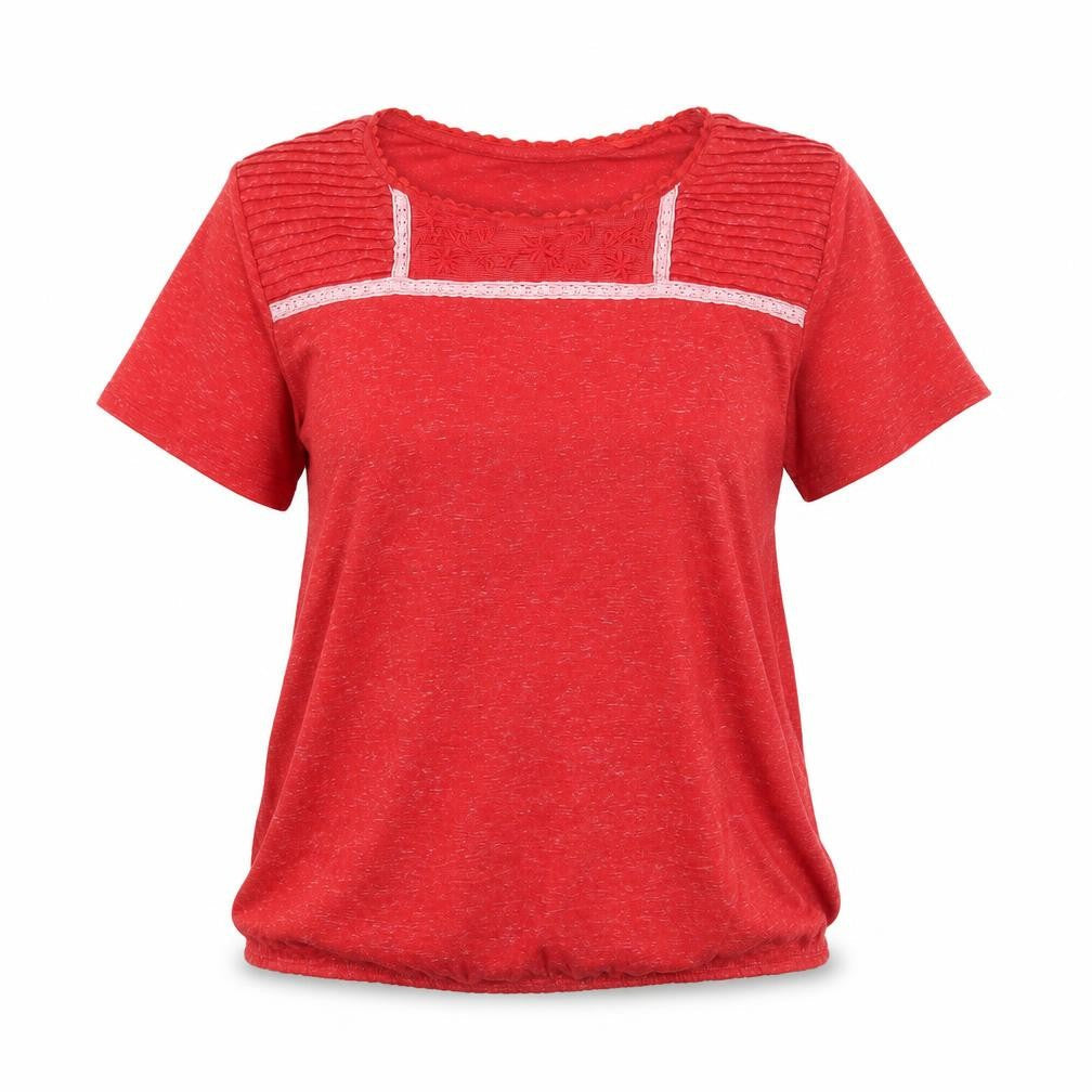 Womens UK Size M Isle Red Basic T-Shirt