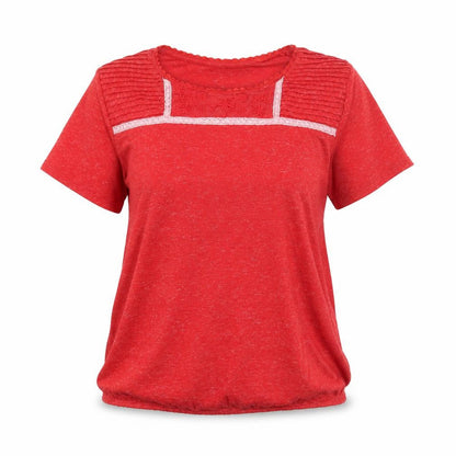 Womens UK Size M Isle Red Basic T-Shirt