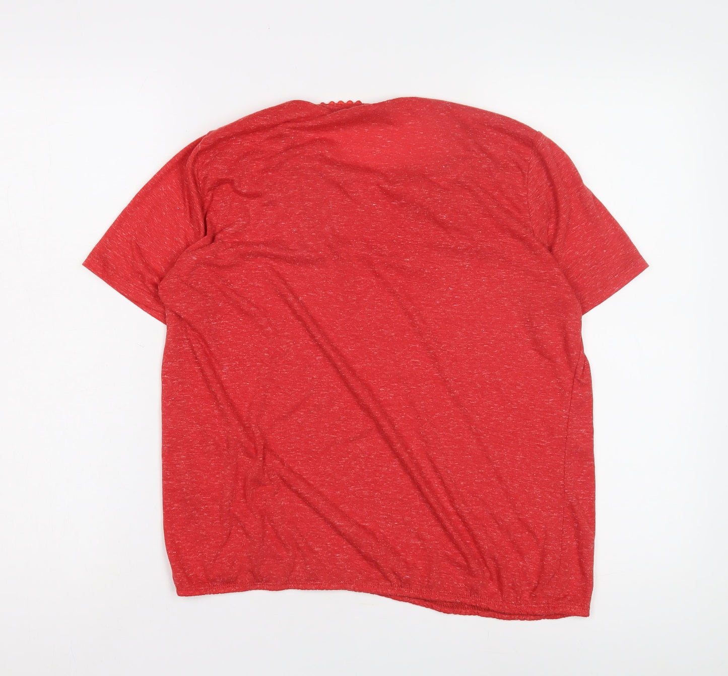 Womens UK Size M Isle Red Basic T-Shirt