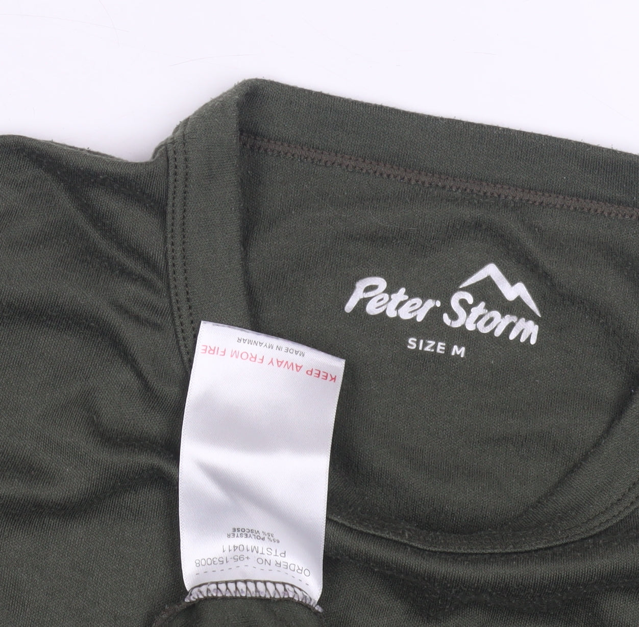 Peter Storm Men's Green Long Sleeve T-Shirt M