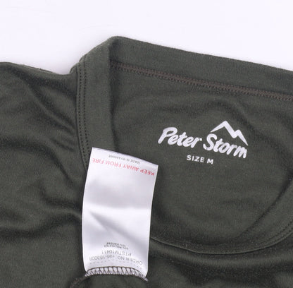 Peter Storm Men's Green Long Sleeve T-Shirt M