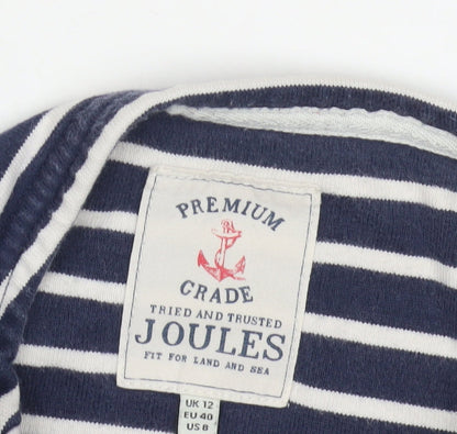 Joules Women's Blue Striped 3/4 Sleeve Top Size 12
