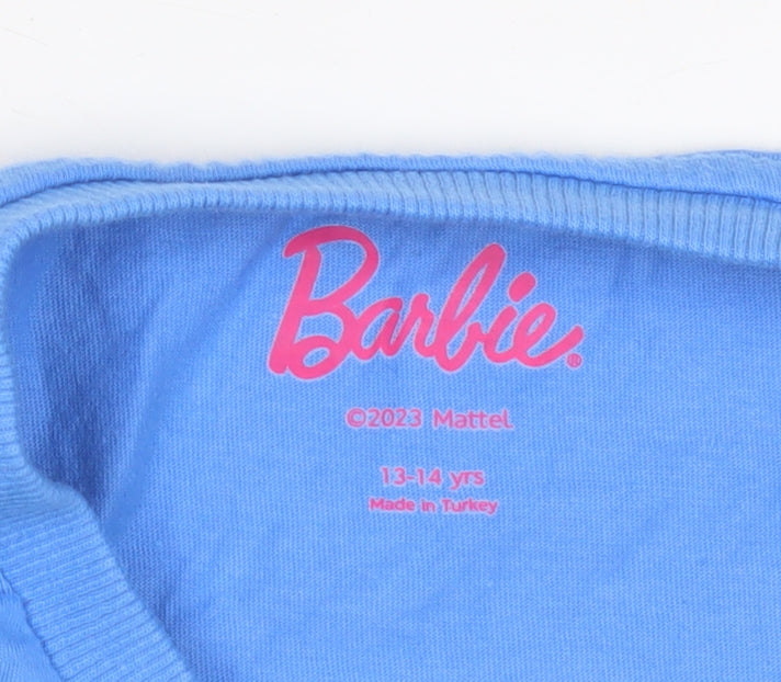 Blue Barbie Girls T-Shirt, 13-14 Years, Graphic Print, Cotton