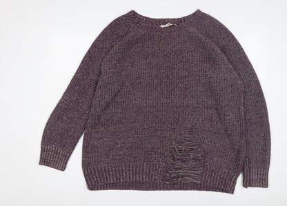 BCBGeneration Women's Purple Chunky Knit Jumper, L