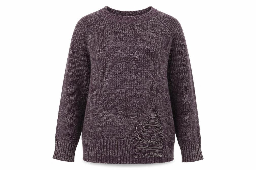 Front view of BCBGeneration Women's Purple Chunky Knit Jumper, L