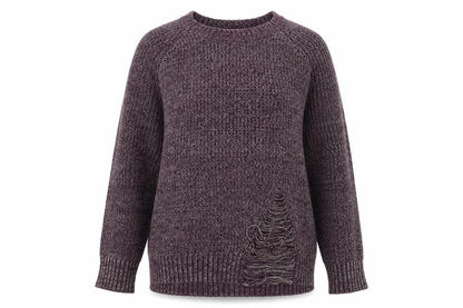 Front view of BCBGeneration Women's Purple Chunky Knit Jumper, L