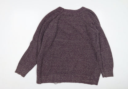 BCBGeneration Women's Purple Chunky Knit Jumper, L