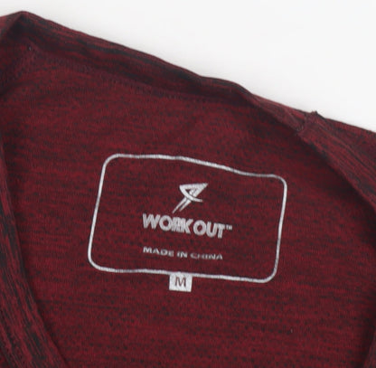 WORK OUT Men's Red Short Sleeve Crew Neck T-Shirt M