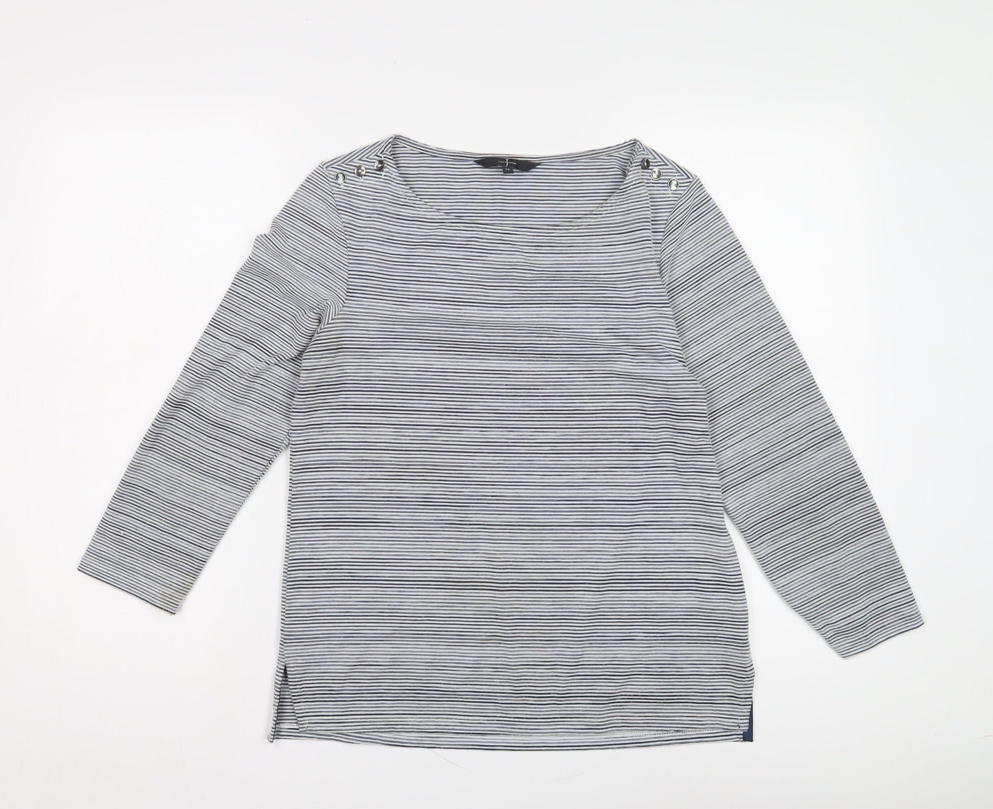 Jasper Conran Women's Blue Striped T-Shirt - Size 12