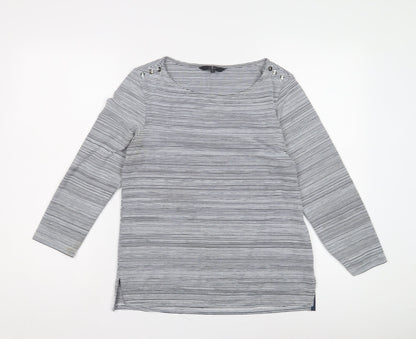 Jasper Conran Women's Blue Striped T-Shirt - Size 12