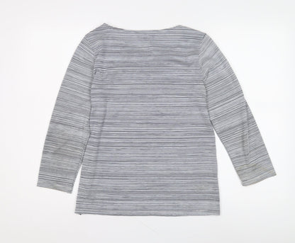 Jasper Conran Women's Blue Striped T-Shirt - Size 12