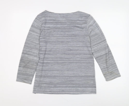 Jasper Conran Women's Blue Striped T-Shirt - Size 12