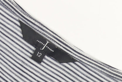 Jasper Conran Women's Blue Striped T-Shirt - Size 12