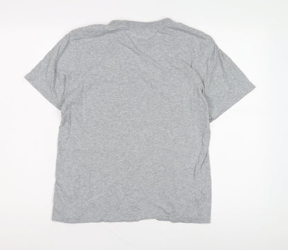 Nike Men's Grey Logo T-Shirt, Size S, Short Sleeve, Crew Neck