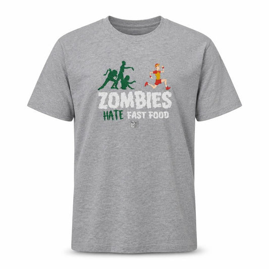 Grey Men's Medium Zombie Graphic T-Shirt