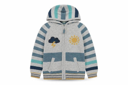 Front view of Monsoon boys’' multicoloured hoodie 4-5yrs - embroidered fun