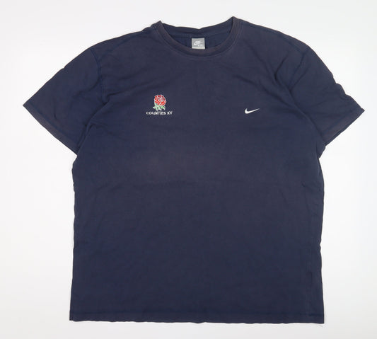 Nike Men's Blue 2XL Sports T-Shirt, Crew Neck