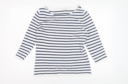 Womens UK Size 10 Oui White Basic T-Shirt
