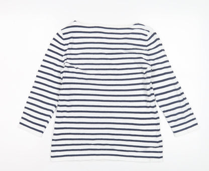 Womens UK Size 10 Oui White Basic T-Shirt