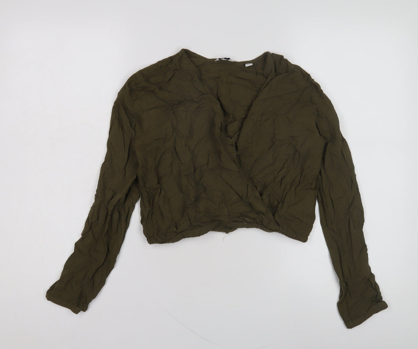 Jack Wills Women's Green Wrap Blouse, Size 8, Casual Chic