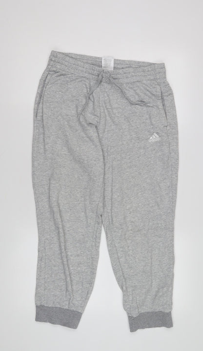 Adidas Women's Grey Jogger Trousers - Size 12-14