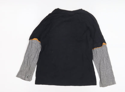 Duck & Dodge Boys Monster Truck Long Sleeve T-Shirt, Black/Grey, Size 7