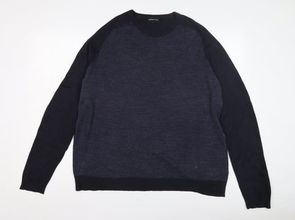 Red Herring Men’s Blue Pullover Jumper, L, Crew Neck