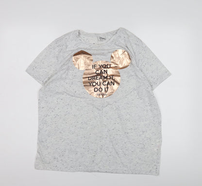 Womens UK Size 14 Disney Grey  T-Shirt