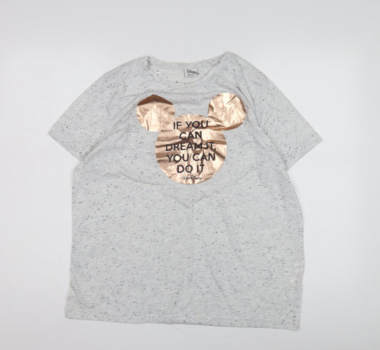Womens UK Size 14 Disney Grey  T-Shirt