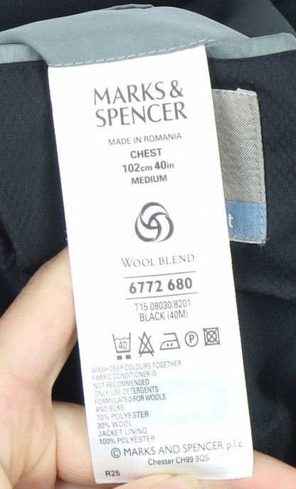 Marks and Spencer Men's Black Blazer 40 M
