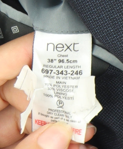 Next Men's Blue Blazer 38 Regular Single-Breasted