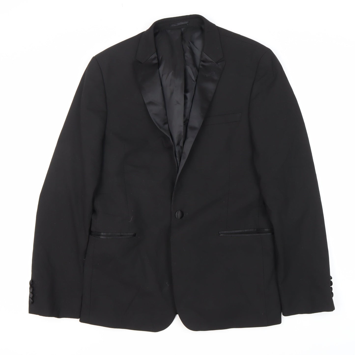ASOS Men's Black Blazer Size 40n Formal Shawl Lapel