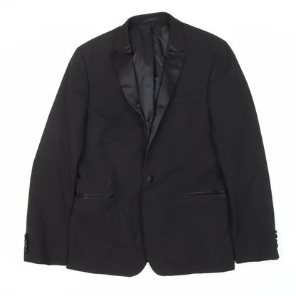ASOS Men's Black Blazer Size 40n Formal Shawl Lapel