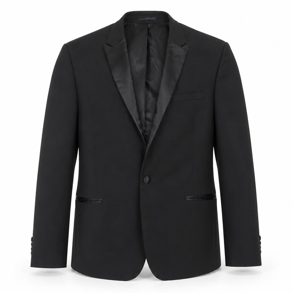 Front view of ASOS Men's Black Blazer Size 40n Formal Shawl Lapel