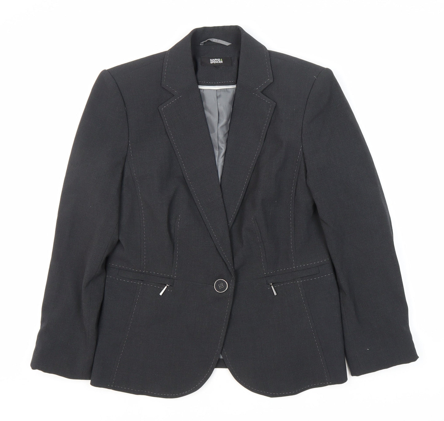 Marks and Spencer Women's Black Blazer - Size 14