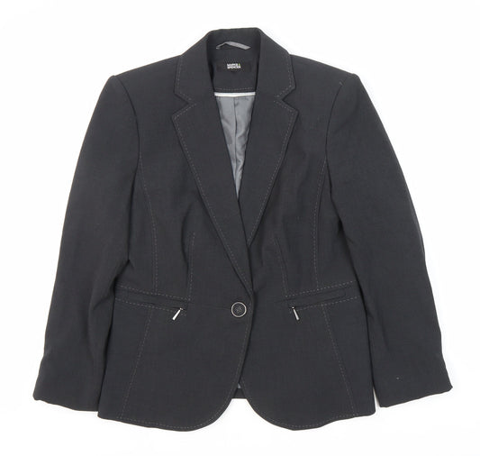 Marks and Spencer Women's Black Blazer - Size 14