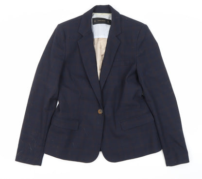 Zara Women's Blue Plaid Blazer M