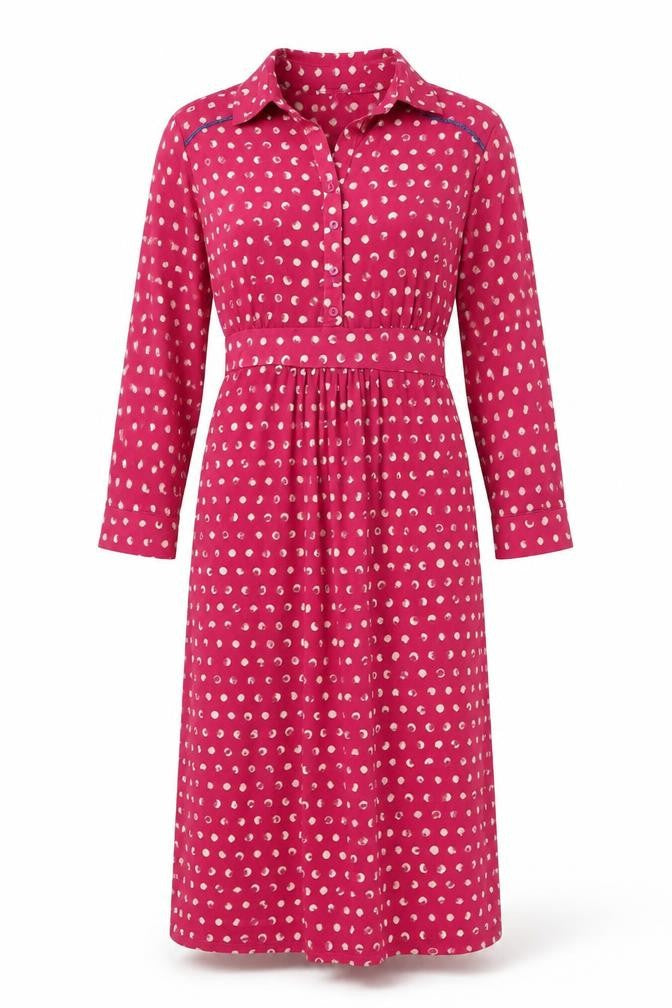 Per Una Women's Pink Polka Dot Shirt Dress Size 10
