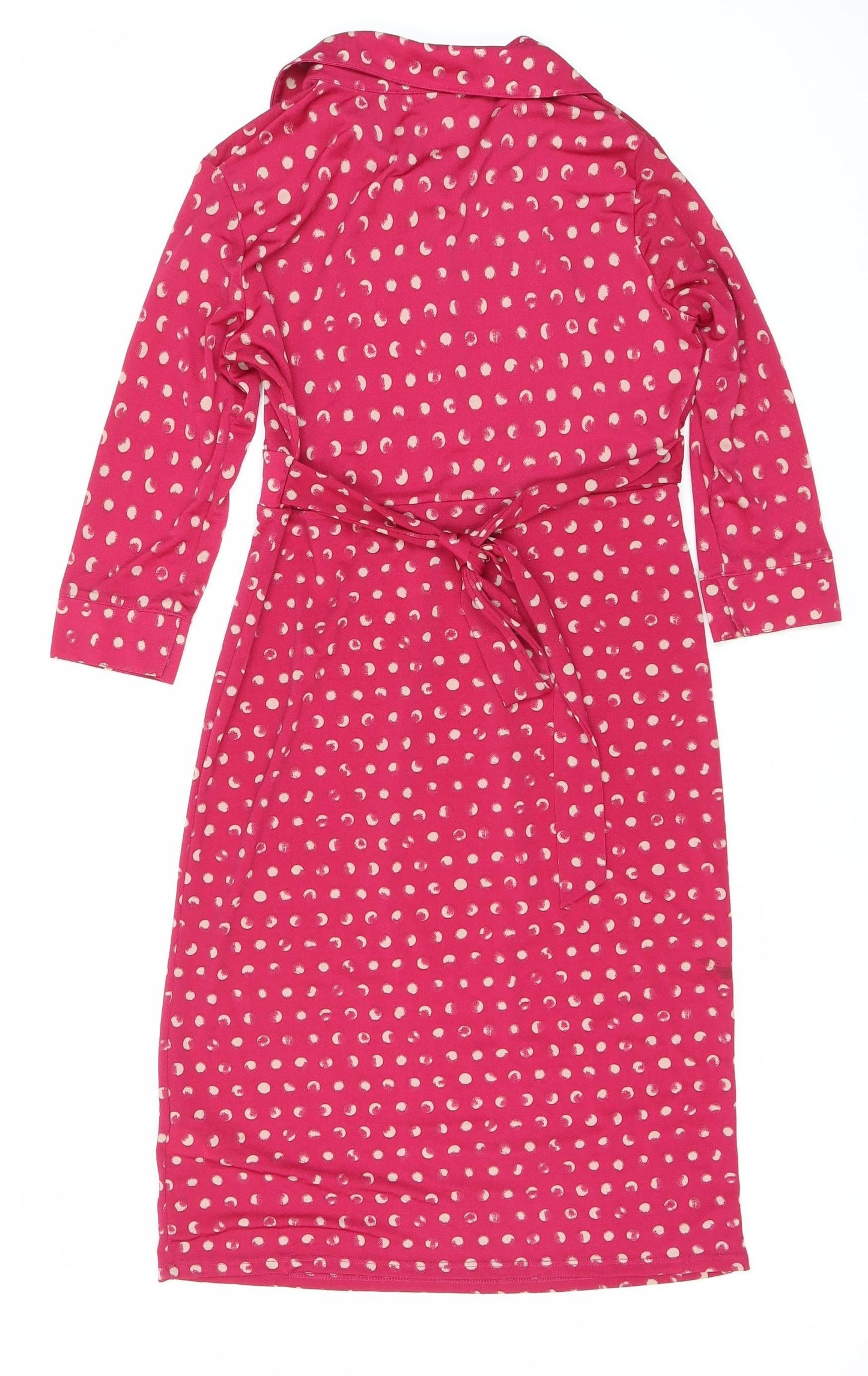 Per Una Women's Pink Polka Dot Shirt Dress Size 10