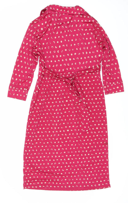 Per Una Women's Pink Polka Dot Shirt Dress Size 10
