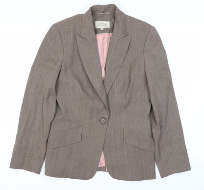 Next Women's Brown Pinstripe Suit Jacket Size 12