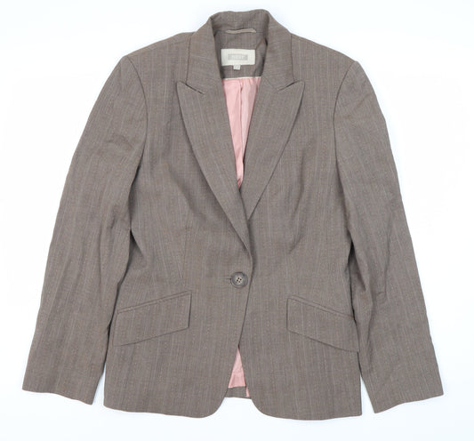 Next Women's Brown Pinstripe Suit Jacket Size 12