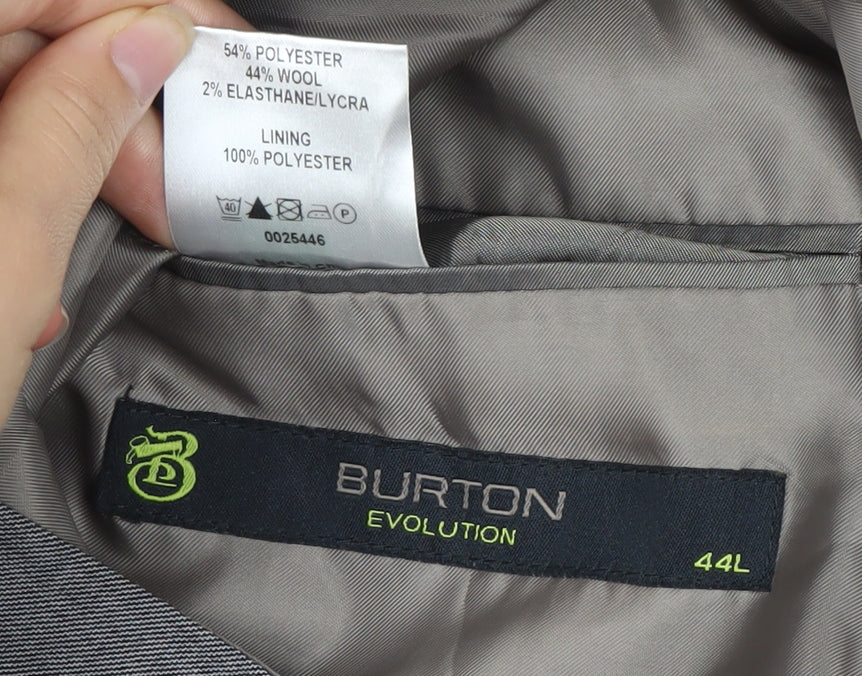 Mens UK Size 44 Burton Regular Grey Suit Jacket
