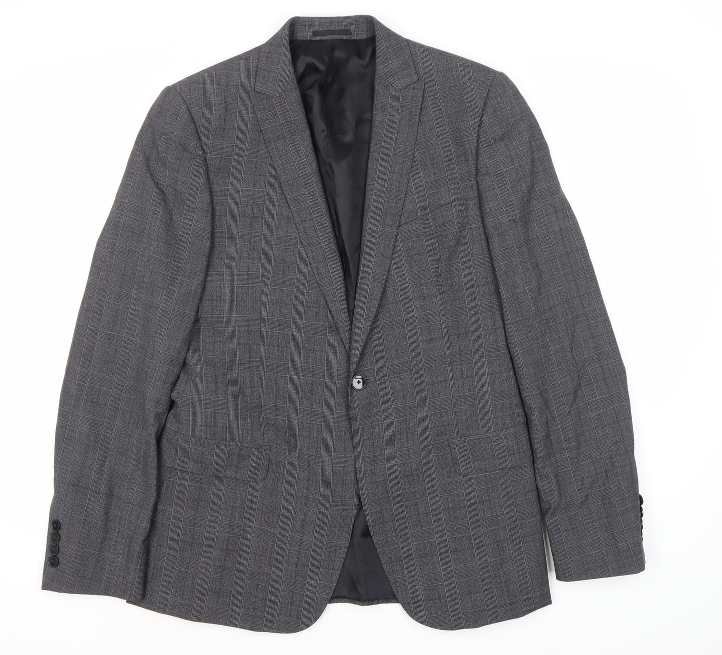 Kin by John Lewis Grey Slim Fit Blazer 38R Check