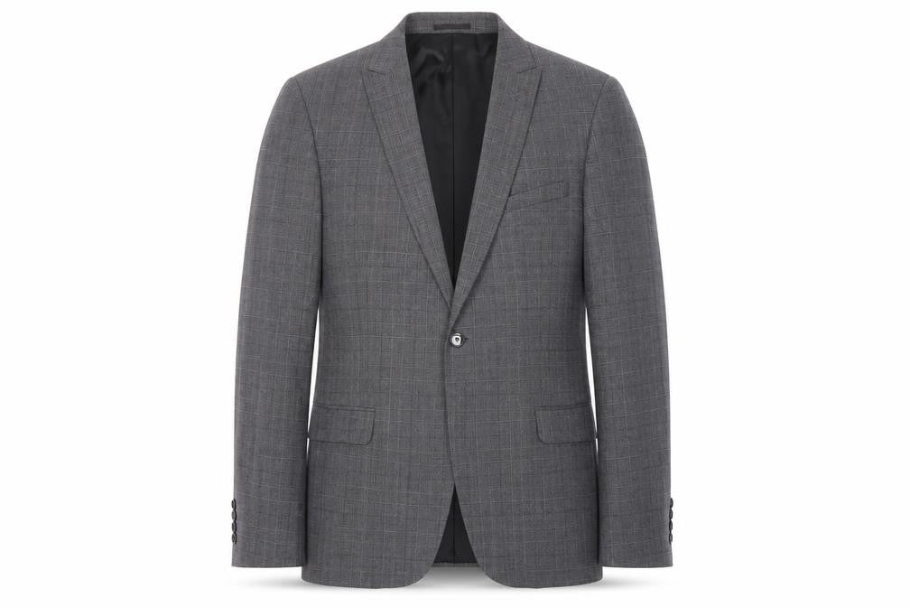 Front view of Kin by John Lewis Grey Slim Fit Blazer 38R Check