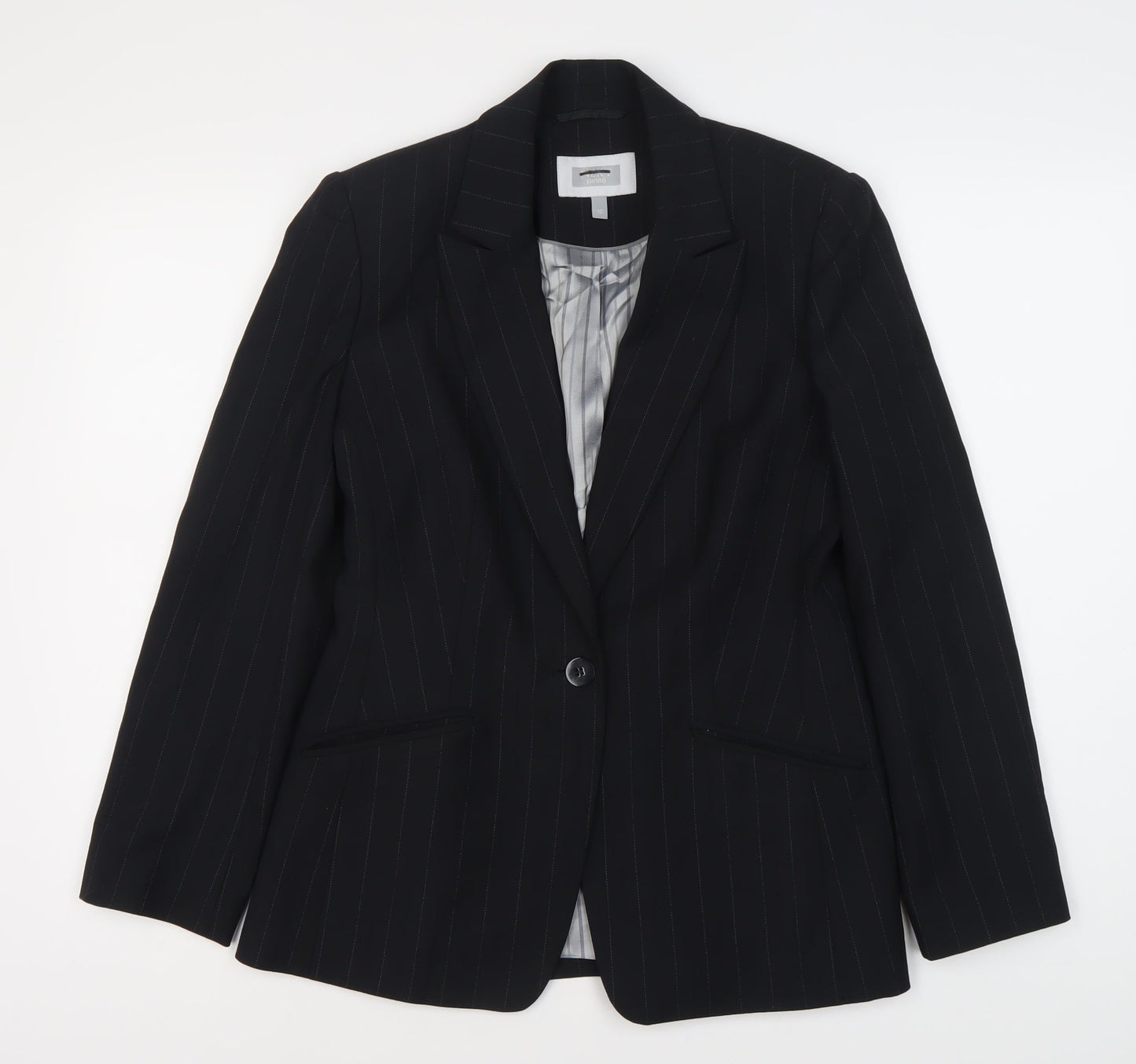 NEXT Women's Black Pinstripe Suit Jacket, Size 12, Petites