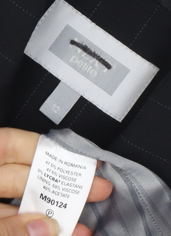 NEXT Women's Black Pinstripe Suit Jacket, Size 12, Petites