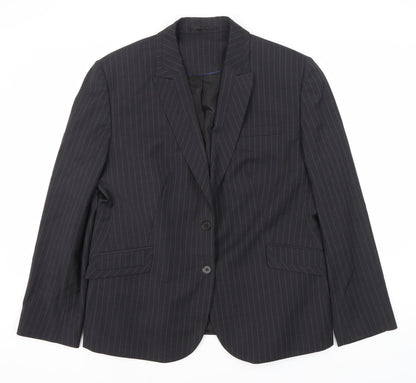 Wardrobes Black Pinstripe Suit Jacket Women's 16
