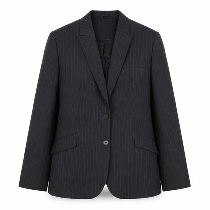 Wardrobes Black Pinstripe Suit Jacket Women's 16